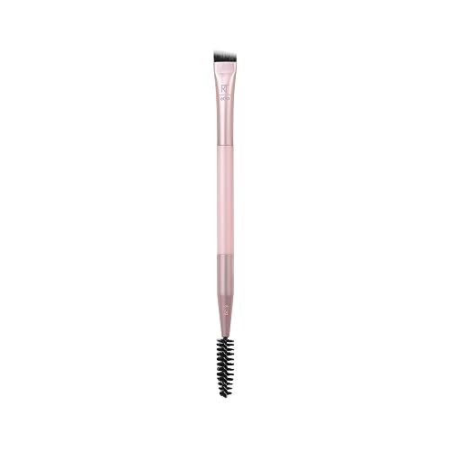 Real Techniques Dual-Ended Brow Brush, For Shaping & Filling Eyebrows, Travel-Friendly Spoolie & Liner Brush, Blend Natural, Full, or Laminated Brows