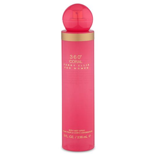 Perry Ellis 360° Coral Body Mist Spray for Women - Perfume for Women, Floral & Fruity Fragrance, EDT, Designer Scent for Her, Long Lasting - 8 fl oz