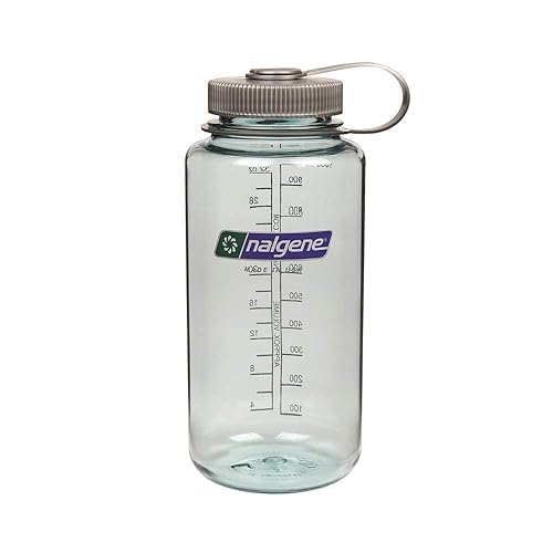 Nalgene Tritan Wide Mouth BPA-Free Water Bottle (Clear Seafoam, 32 Ounce)