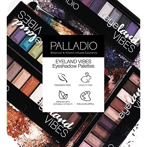 Palladio Eyeland Vibes, Escape to the Tropics, 10 Count Eyeshadow Palette, 5 Curated Palettes, Seductive Nudes to Vibrant Hues, Complimentary Shades…