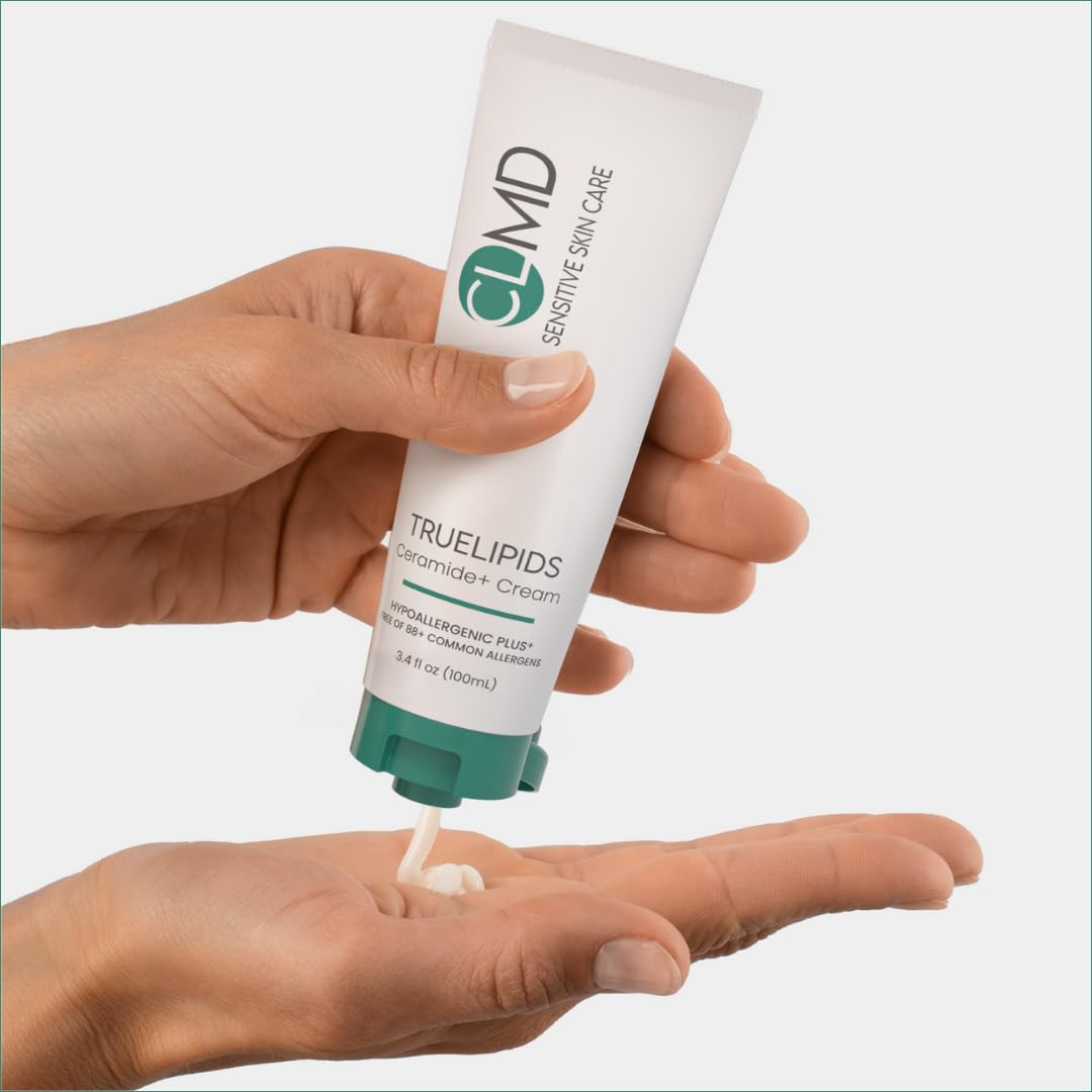 CLMD TrueLipids Ceramide+ Cream - Deep Moisturizing Barrier Support for Sensitive Skin - Hydrates and Soothes - Hypoallergenic, Nourishing