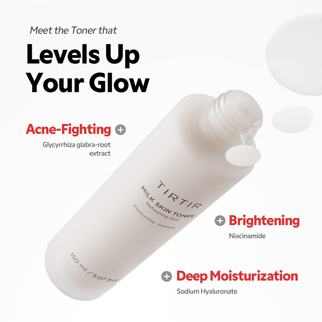 TIRTIR Milk Skin Rice Toner - Deep Moisturizing, Hydrating and Refreshing for face, Niacinamide, Ceramide, Rice Bran Extract, Nature-Oriented Beauty and Personal Care TIRTIR