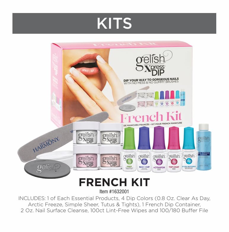 Gelish Xpress Dip Powder System Nail Bundle - French Kit Beauty & Personal Care Gelish