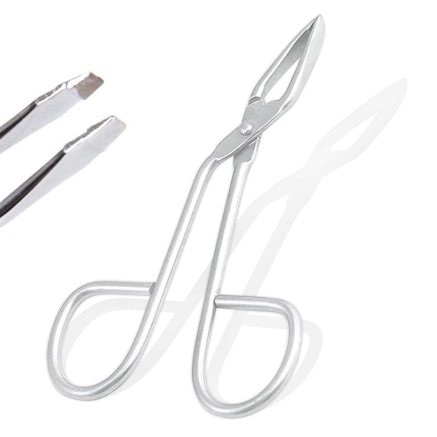 AAProTools Stainless Steel Professional (Eyebrow) Tweezers with Scissor Handle Slanted Tip Personal Daily Beauty Care Tools Trimming Nose Hair Plucker Beauty and Personal Care AAProTools
