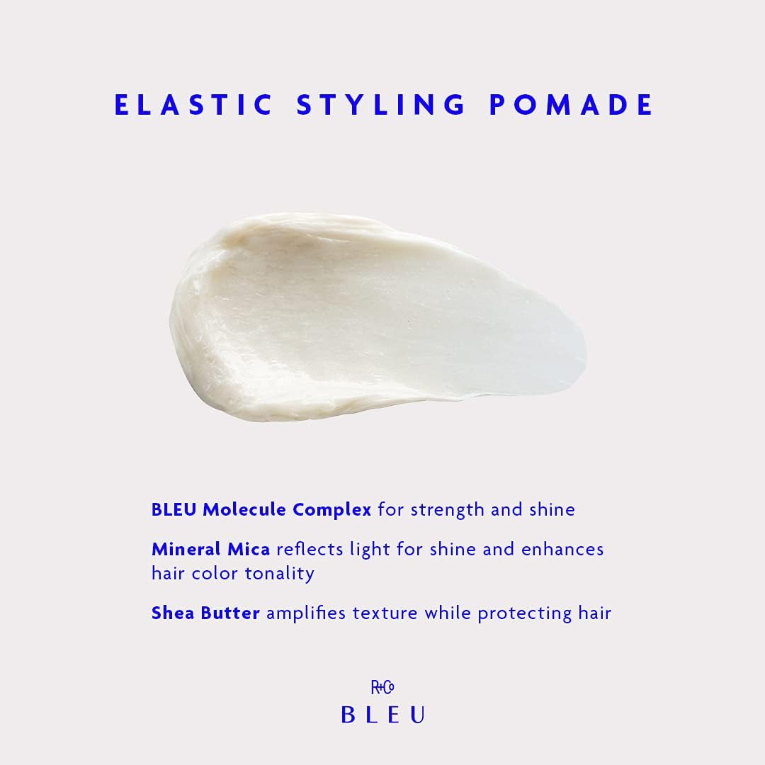 R+Co BLEU Elastic Styling Pomade - Adds Piecey Texture, Structure, and Separation, Pliable Light Hold for Short and Long Hair, Re-invent Your Style