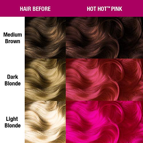 MANIC PANIC Classic Hot Hot Pink Semi Permanent Hair Color - Neon Pink Hair Dye for Women & Men That Lasts 4-6 Weeks - Vegan, Ammonia & Cruelty-Free