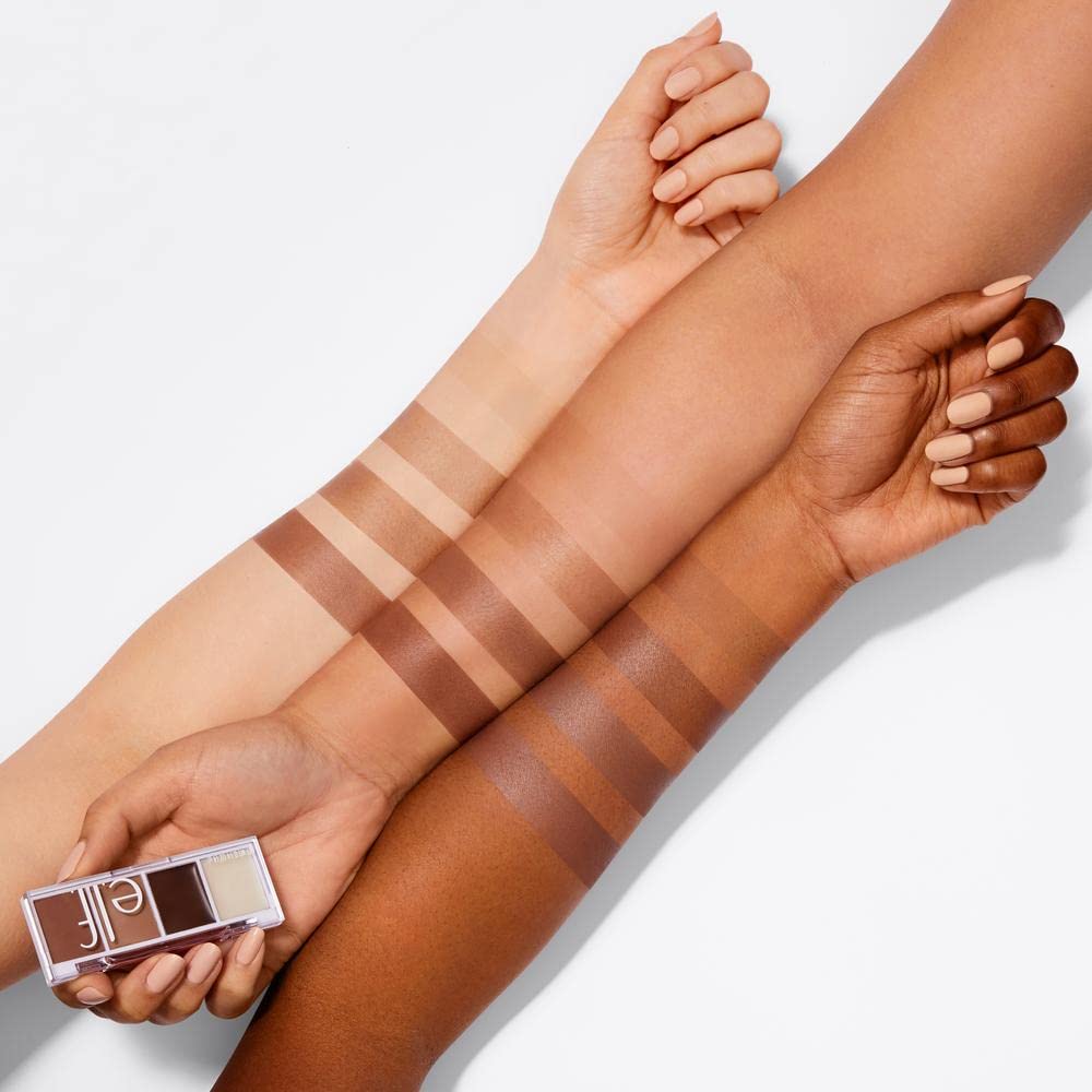 e.l.f. Bite-Size Brow, Mini Brow Quad with Ultra-Pigmented Waxes & Powders, Eyebrow Grooming & Makeup Kit, Taupe, 0.14 Oz