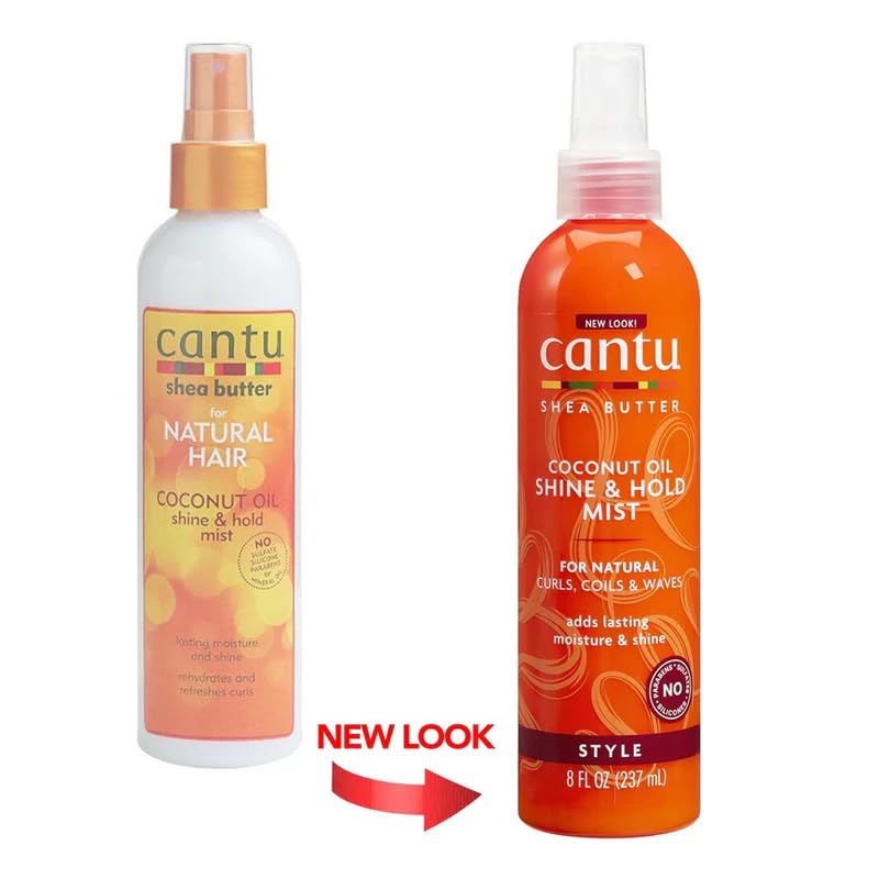 Cantu Shea Butter Coconut Oil Shine And Hold Mist Spray 8 Ounce (Pack of 2)