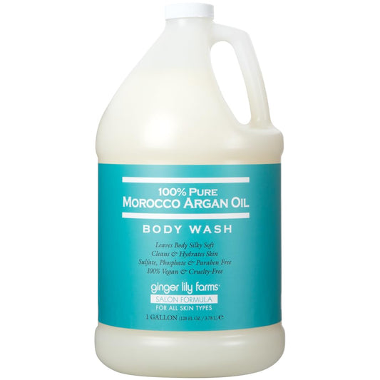 Ginger Lily Farms Salon Formula 100% Pure Morocco Argan Oil Body Wash for All Skin Types, 100% Vegan & Cruelty-Free, 1 Gallon (128 fl oz) Refill Beauty & Personal Care Ginger Lily Farms