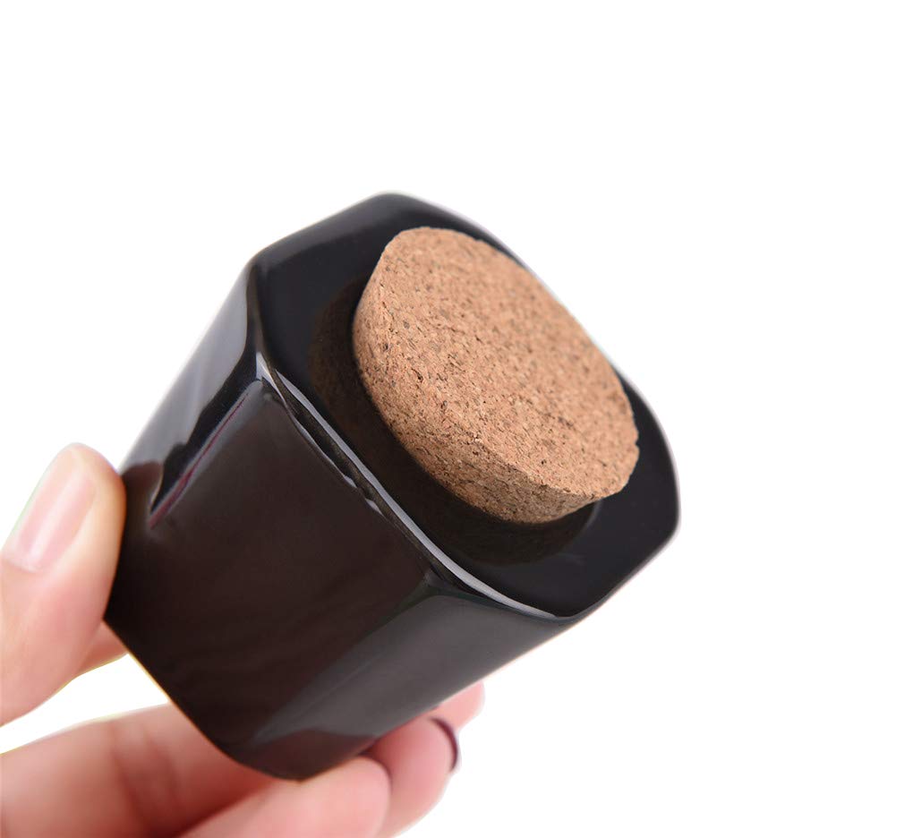 1 Pcs Porcelain Nail Art Dappen Dish,Mini Nail Art Acrylic Liquid Powder Dappen Dish with Anti-evaporation Wooden Cork Top Monomer Dish Glitter Powder