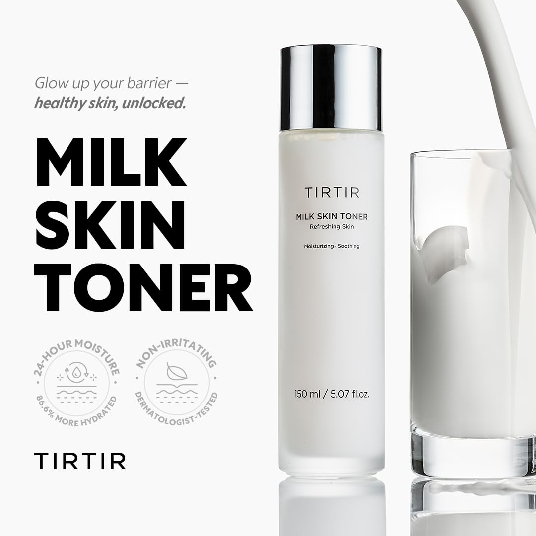 TIRTIR Milk Skin Rice Toner - Deep Moisturizing, Hydrating and Refreshing for face, Niacinamide, Ceramide, Rice Bran Extract, Nature-Oriented Beauty and Personal Care TIRTIR