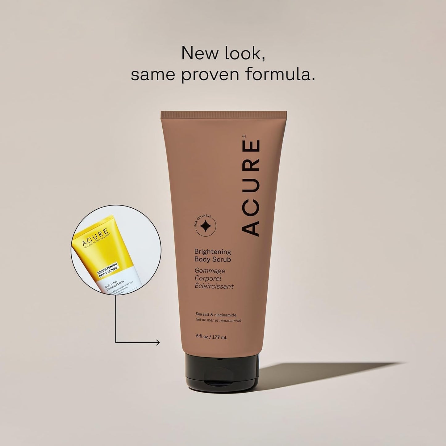 Acure Brightening Body Scrub - Exfoliating Body Scrub with Sea Salt, Scrubber for Men & Women to Smooth Sensitive Skin & Remove Dead Skin Cells Beauty & Personal Care Acure