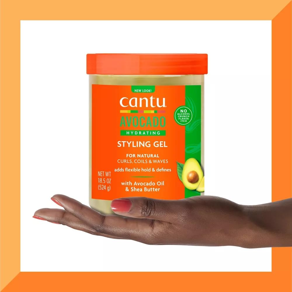 Cantu Avocado Hydrating Styling Gel 18.5 Ounce Jar (Pack of 2)