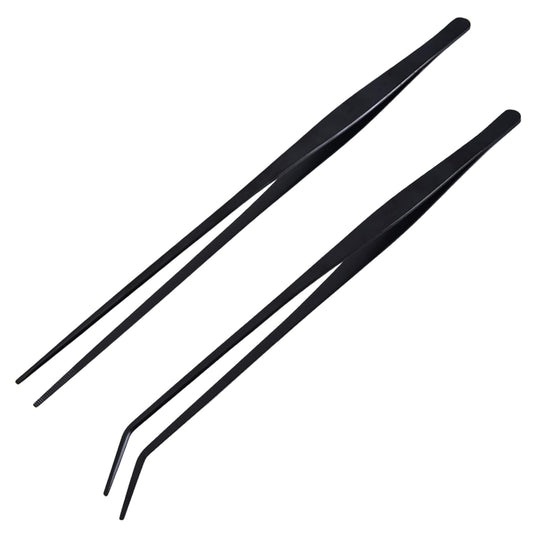 COPLKY Stainless Steel Aquarium Tweezers Set 27cm Practical Plant & Reptiles Feeding Tool Straight and Curved Head Practical Beauty and Personal Care COPLKY