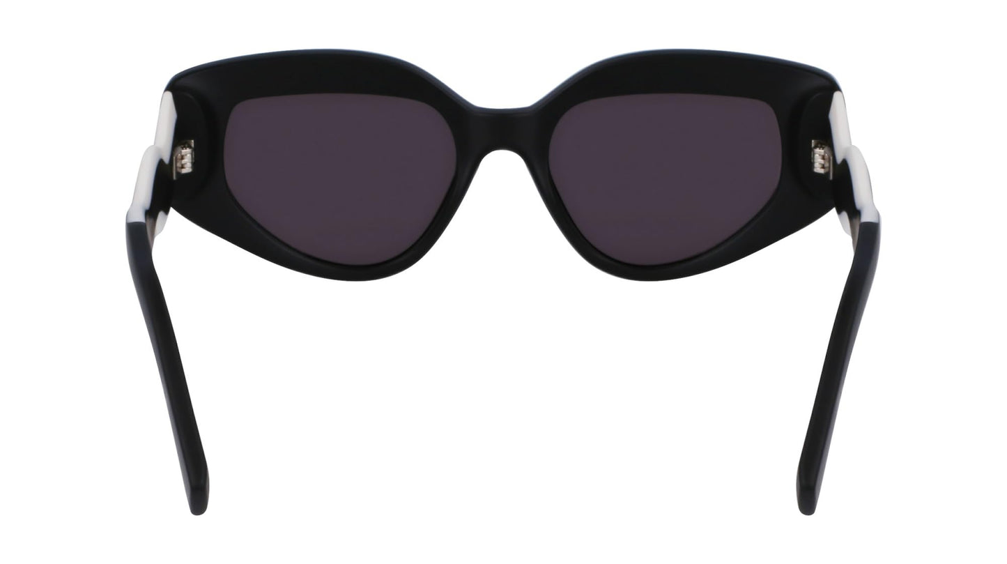KARL LAGERFELD Women's Sunglasses KL6144S - Matte Black with Solid Smoke Lens