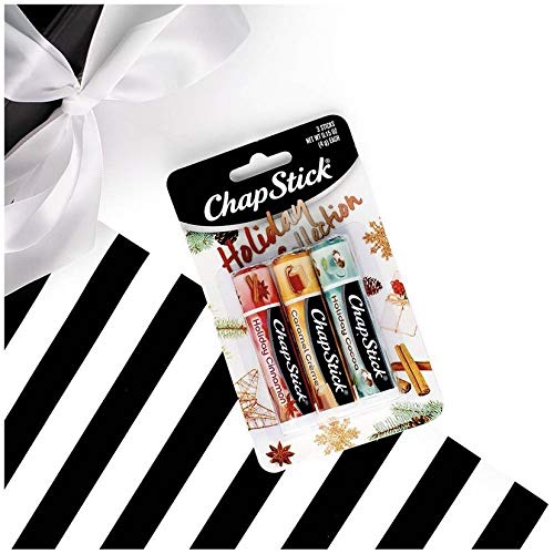 Chapstick Holiday Collection 2017, Pack of 3, Holiday Cinnamon, Caramel Creme & Holiday Cocoa, 0.15 Oz Ea