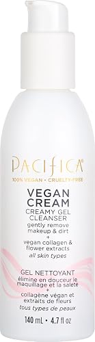 Pacifica Vegan Collagen Cream Gel Facial Cleanser - Daily Foaming Face Wash & Makeup Remover, Hydrating Anti-Aging Face Wash for Dry & Sensitive Skin