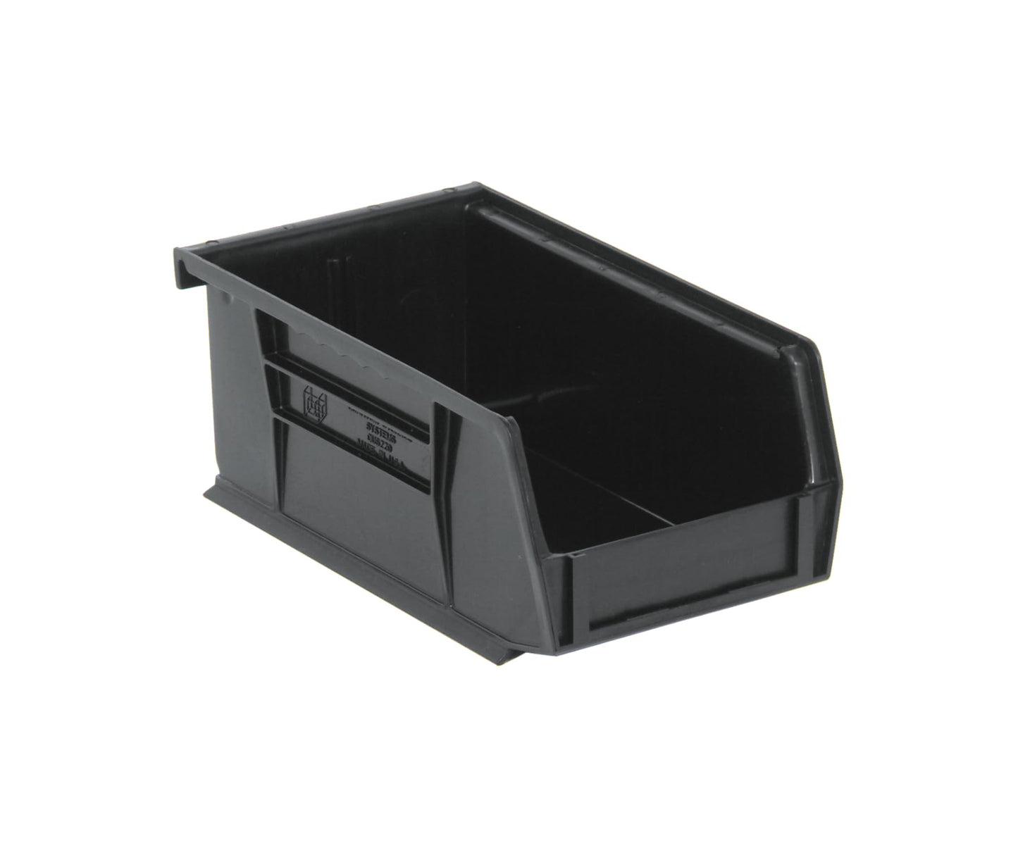 Quantum QUS220 Plastic Storage Stacking Ultra Bin, 7-Inch by 4-Inch by 3-Inch, Black Recycled, Case of 24