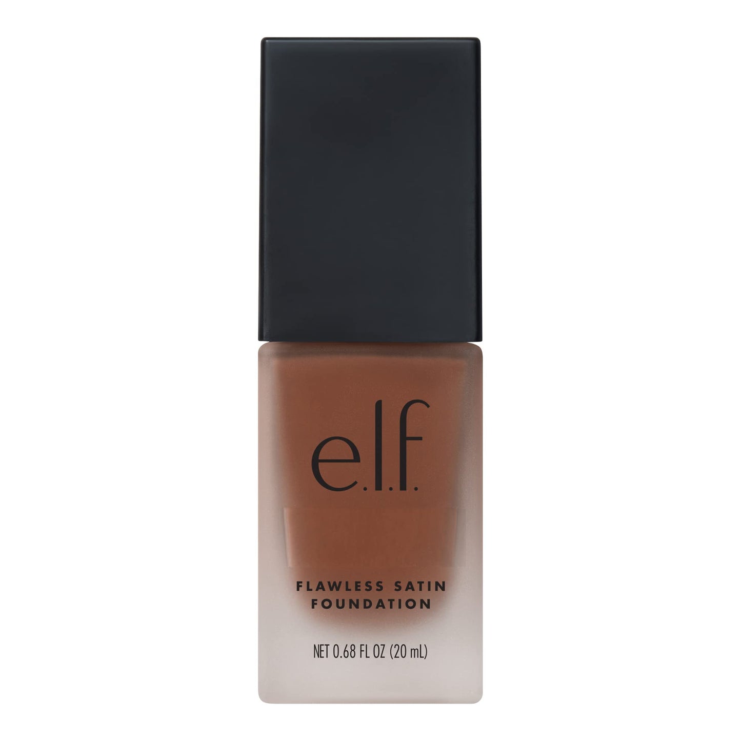 e.l.f. Flawless Satin Foundation, Lightweight & Medium Coverage, Semi-Matte Finish, Vegan & Cruelty-Free, Chocolate, 0.68 Fl Oz (20mL)