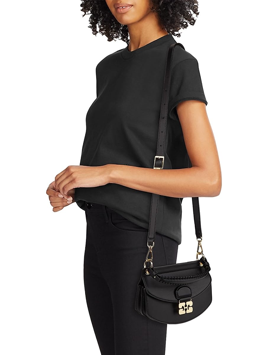 Ganni, Apo-G Mini Top-Handle Bag, Black