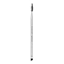 Mirabella Liner & Brow Duo Brush, Premium Professional Makeup Brush Collection, Cruelty-Free Synthetic Bristle Brush, Hand-Sculpted Brushed Aluminum