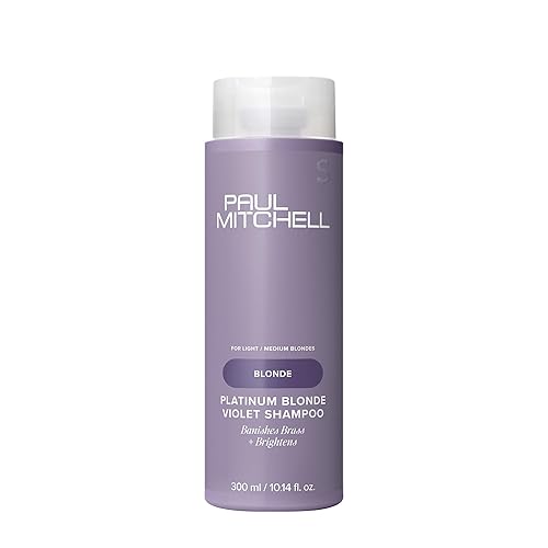 Paul Mitchell Platinum Blonde Violet Shampoo, Banishes Brass + Brightens, Ideal for Light to Medium Blonde, Silver, Gray or White Hair, 10.14 fl oz