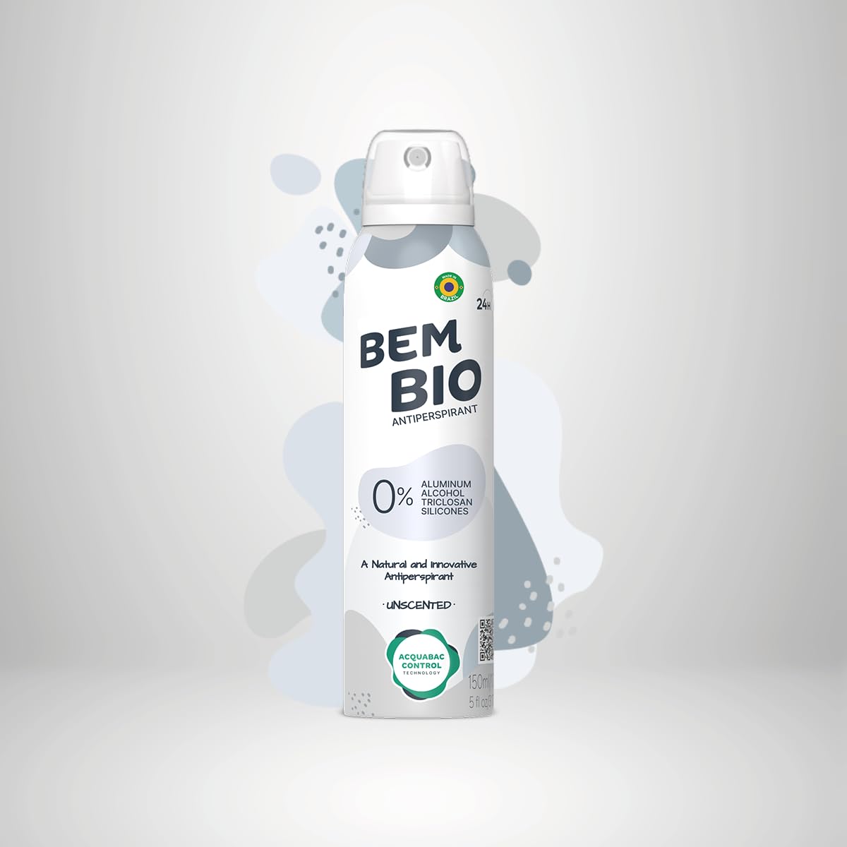 BemBio Unscented Biotranspirant Deodorant - Natural, Aluminum-Free, Vegan, 24-Hour Protection - Odor Control, Fragrance-Free - (5.07 fl oz) (3 UND) Beauty and Personal Care BEM BIO