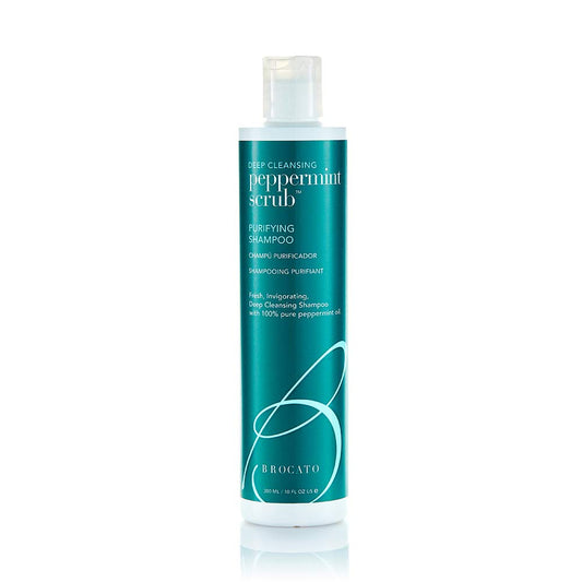 Brocato Peppermint Scrub Purifying Shampoo, Deep Cleansing, 10 Oz. | Fresh, Invigorating, & Lightweight with Pure Peppermint Oil | Ideal for Oily