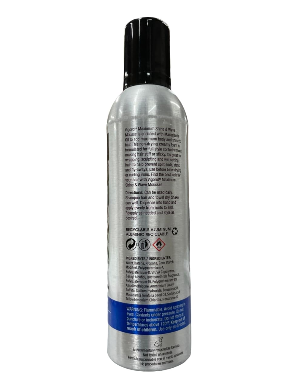 Vigorol Mousse Max Shine 12 Oz.