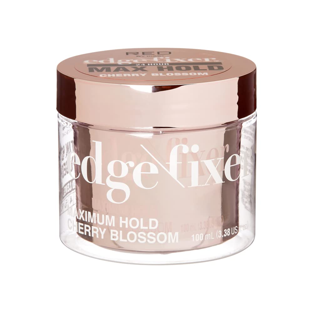 Red by Kiss Edge Fixer Hair Shine Gel, 24 Hour Max Hold, Non-Flaking, Biotin B7 Infused, Natural Styling, Professional Edge Control Wax, Perfect