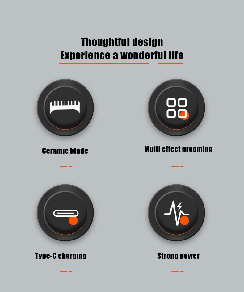 QDKVTNDJZ Men's Hair Clippers Professional Hair Trimmer Cordless Rechargeable Powerful Beard Trimmer Hair Cutting Grooming Tool,3 Limit Combs Beauty and Personal Care QDKVTNDJZ