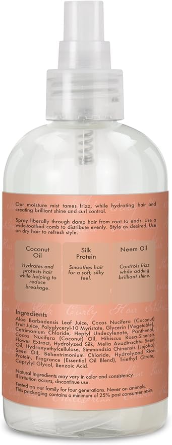 Shea Moisture Coconut & Hibiscus Hold & Shine Moisture Mist, 8 Ounce