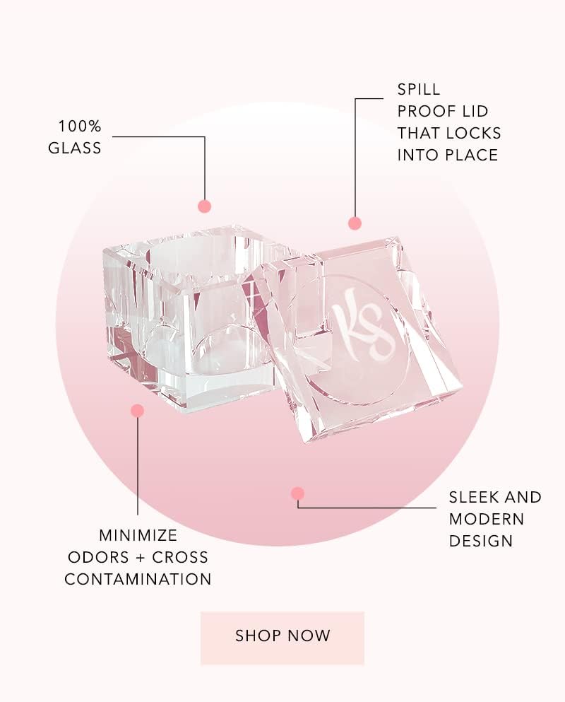 KIARA SKY Professional Nails Spill-Proof Dappen Dish with Lid for Holding Acrylic Liquid Monomer - Clear