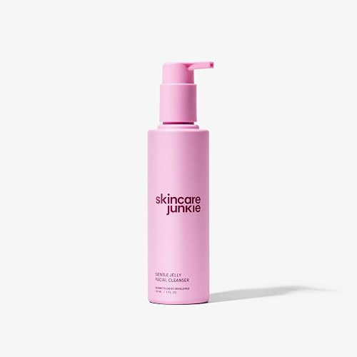 Skincare Junkie Jelly Facial Cleanser, Purifying Gel Cleanser for Normal to Oily Skin with Hyaluronic Acid, Ceramides, Niacinamide, No Synthetic