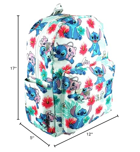 Wondapop Disney Lilo & Stitch 17 Inch Deluxe Backpack with Laptop Compartment (White)