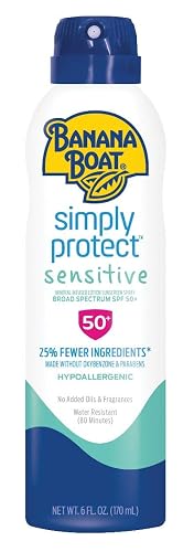 Banana Boat Spf#50+ Simply Protect Sensitive 6 Ounce Spray (Pack of 6)