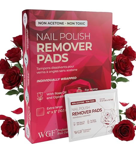 Nail Polish Remover Pads - 14 PCS - 100% Non-Acetone Gentle Formula - Individually Wrapped Wipes - Travel Size Fingernail Remover for Purse & Quick Beauty and Personal Care WGF PROFESSIONAL NAIL CARE Default Title