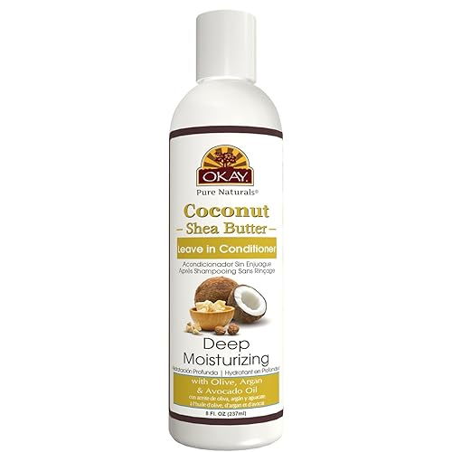 OKAY | Coconut & Shea Butter Leave-In Conditioner | For All Hair Types & Textures | Fortify - Strengthen - Revitalize | With Olive, Argan & Avocado
