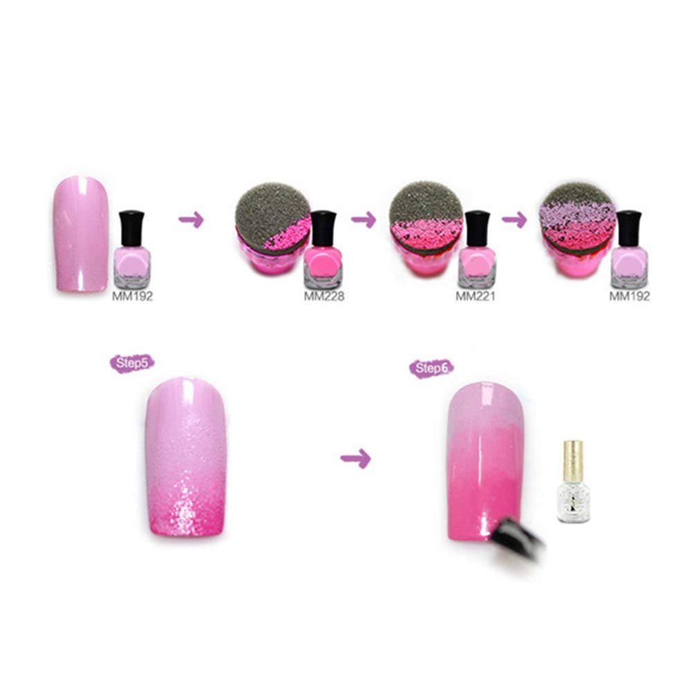 Lurrose 10 Sets Nail Art Polish Sponge Nail Stamper Sponge Nail Art Foam Replacement Nail Manicure Sponge Block Beauty & Personal Care Lurrose