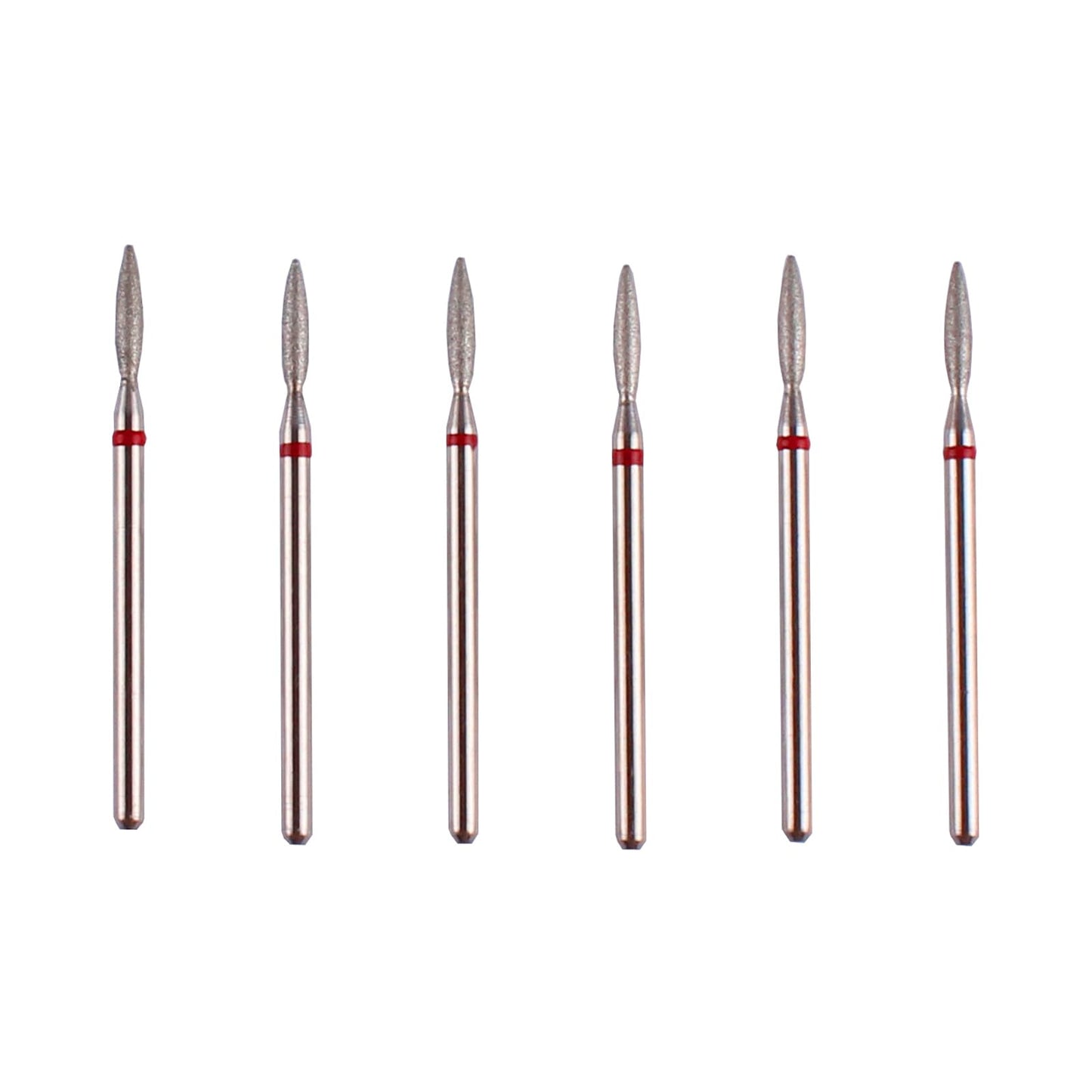 MZCMSL Flame Cuticle Drill Bit Set with Case, 6pcs Pro Diamond Nail Bits for Nail Salon Manicure