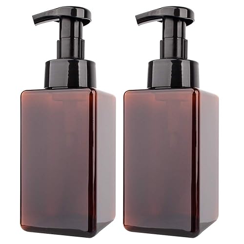 2 Pack Foaming Soap Dispenser 15oz Refillable Foam Liquid Hand Soap Empty Plastic Pump Bottle Container for Bathroom Vanities, Kitchen Sink, Hospital