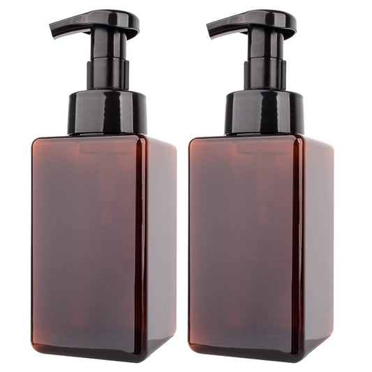 2 Pack Foaming Soap Dispenser 15oz Refillable Foam Liquid Hand Soap Empty Plastic Pump Bottle Container for Bathroom Vanities, Kitchen Sink, Hospital
