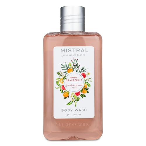 Mistral Ruby Grapefruit Body Wash, 10 fl oz, Natural Chamomile and Aloe, pH Balanced Beauty & Personal Care Mistral