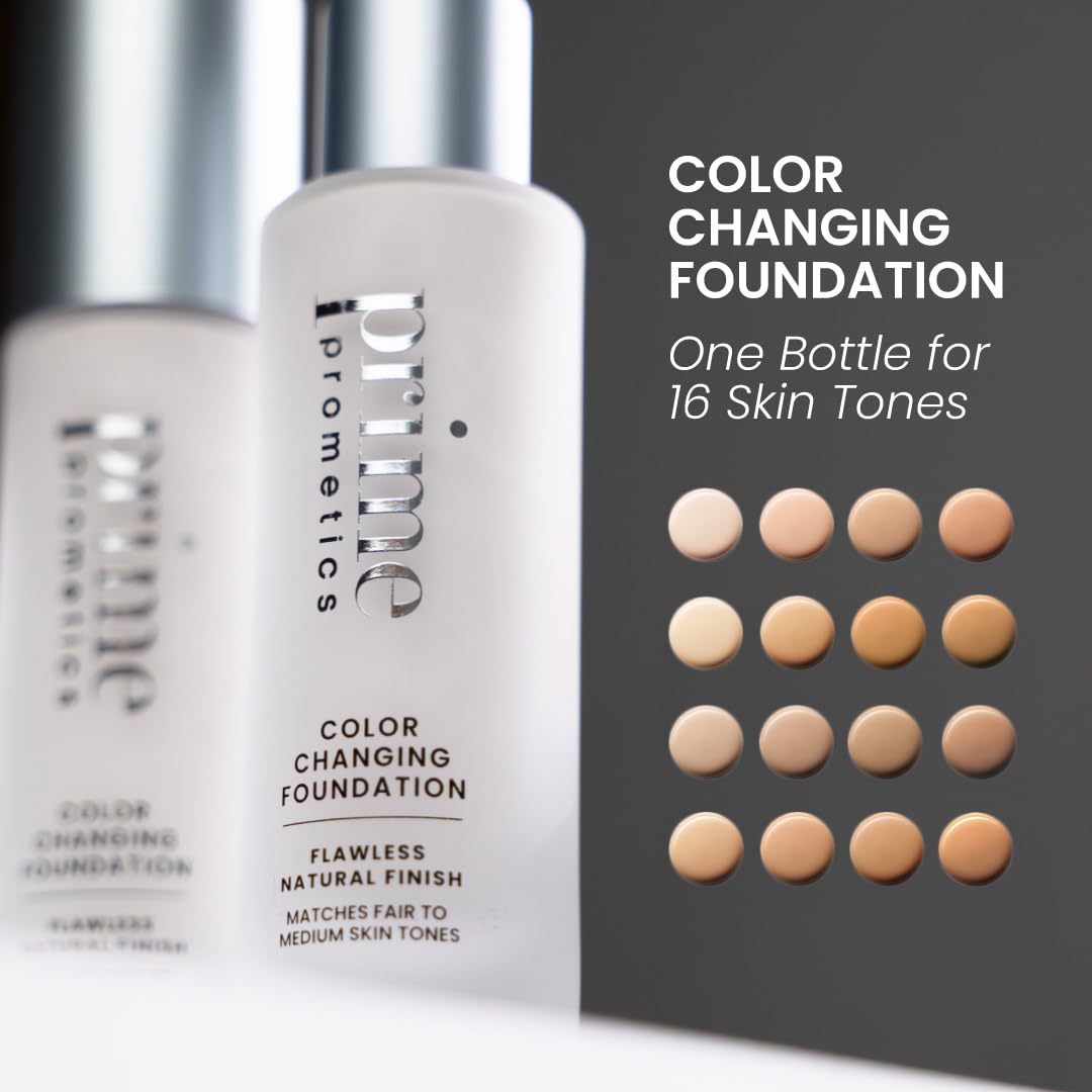 Prime Prometics Color Changing Foundation for Mature Women - Instantly Adapts to Your Skin Tone - Buildable Light-to-Medium Coverage - 12-Hour Wear Beauty and Personal Care PRIME PROMETICS