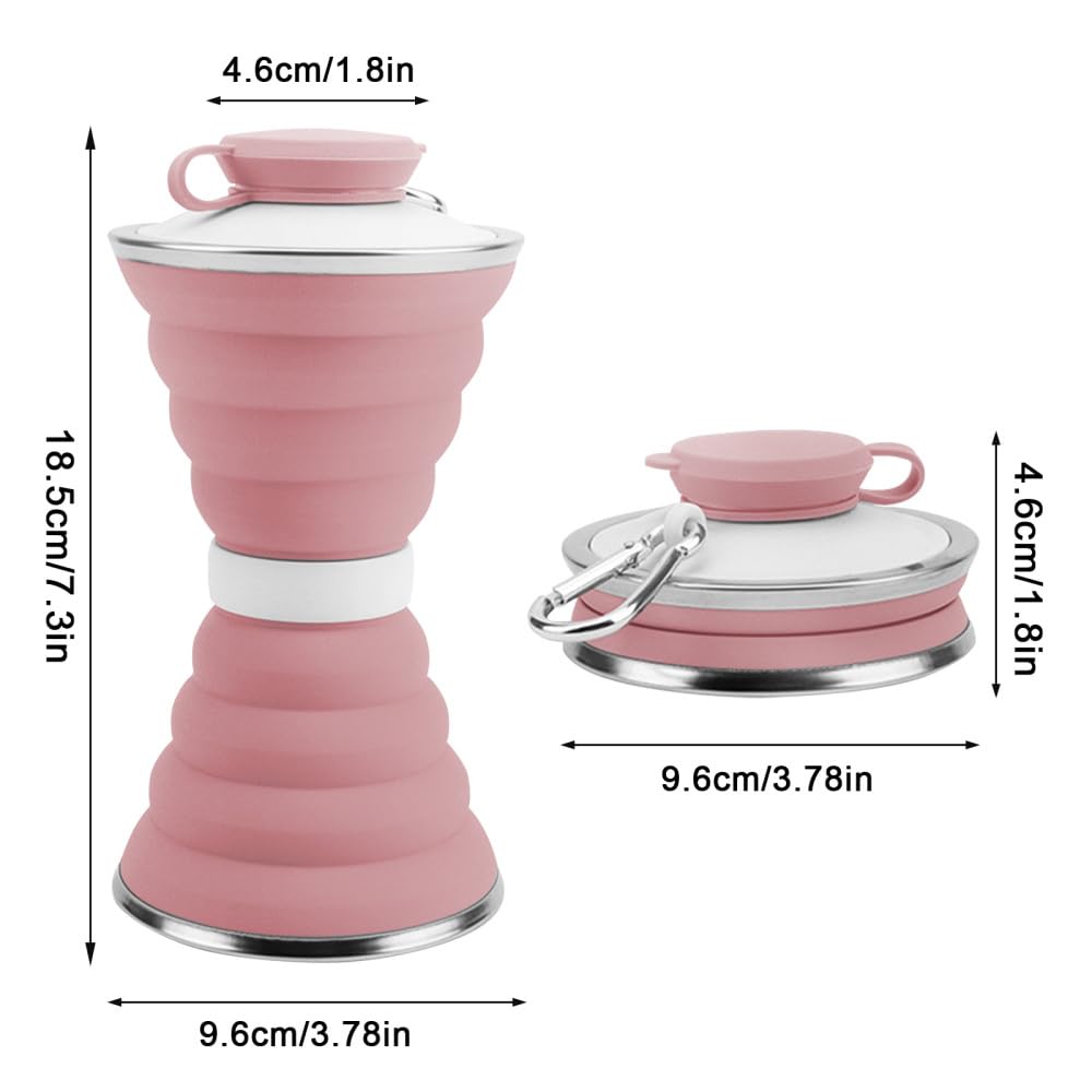 Collapsible Water Bottles, Reuseable Silicone Leak-proof Water Bottle Portable Outdoor Water Bottle for Cycling Camping Hiking Traveling