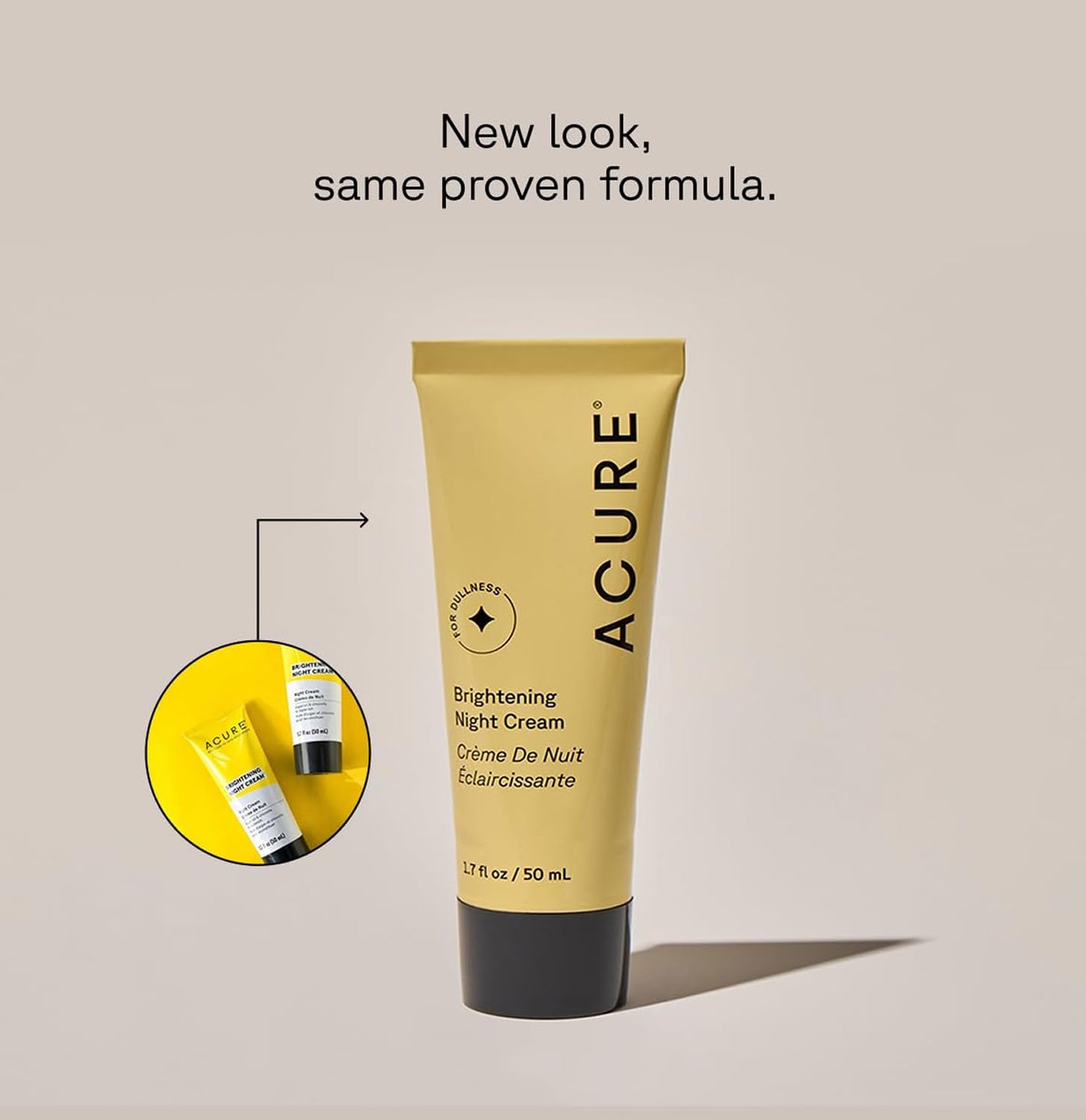 Acure Brightening Night Cream - Radiance Boosting Night Face Cream for Women & Men, Hydrating & Revitalizing Moisturizer for Uneven Skin Tone