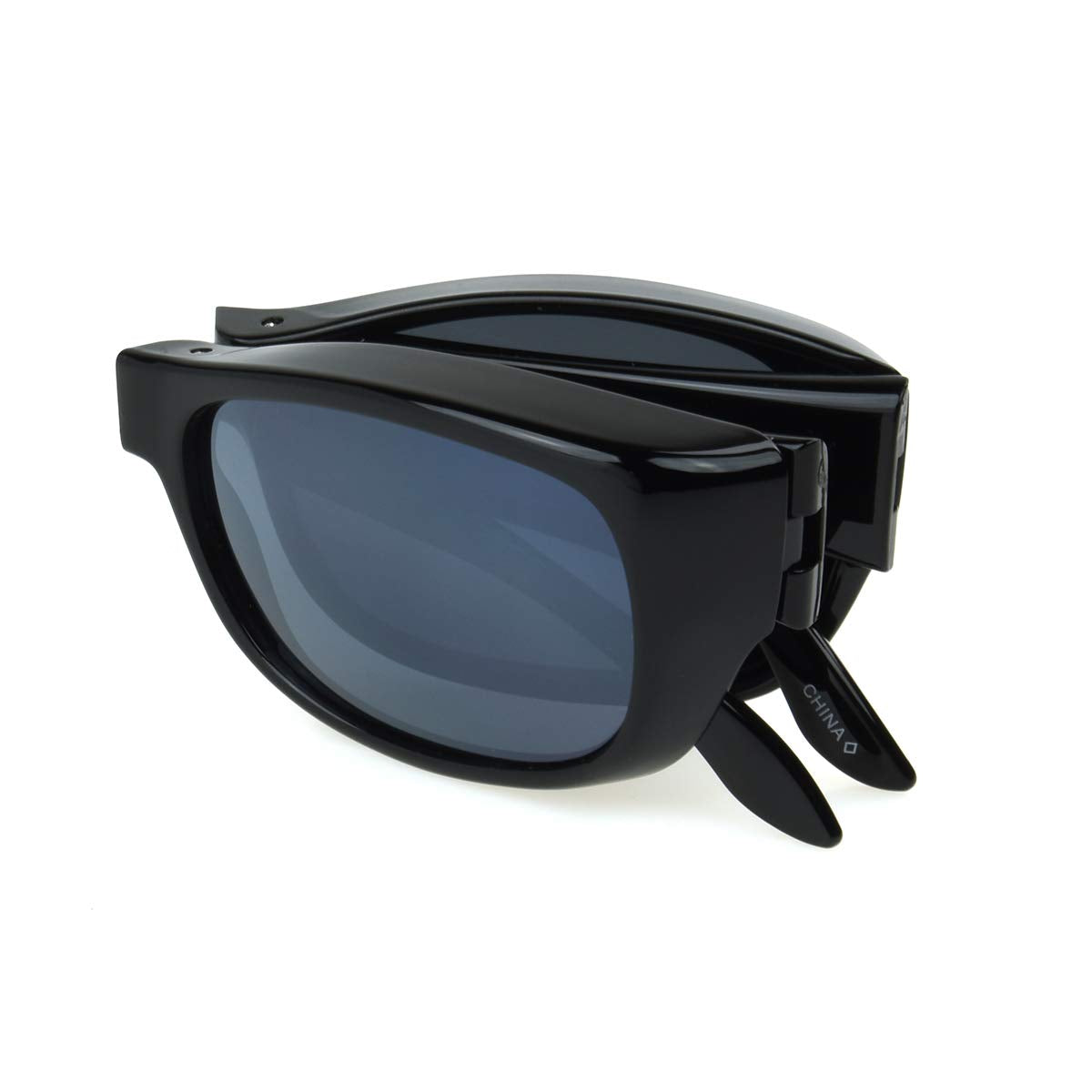 Dioptics Women's Haven-Effortless Folding Polarized Rectangular Fits Over Sunglasses, Black, Large