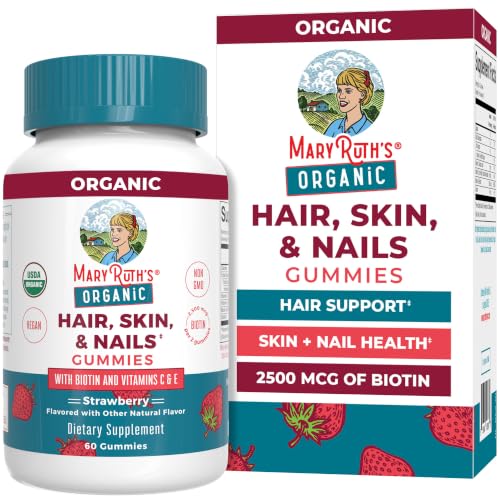MARYRUTH'S Hair Skin and Nail Vitamins | USDA Organic | 2500 mcg Biotin Gummies with Vitamin C & Vitamin E | Hair Growth Vitamins | Skin Care | Nail Beauty and Personal Care MARYRUTH'S Default Title