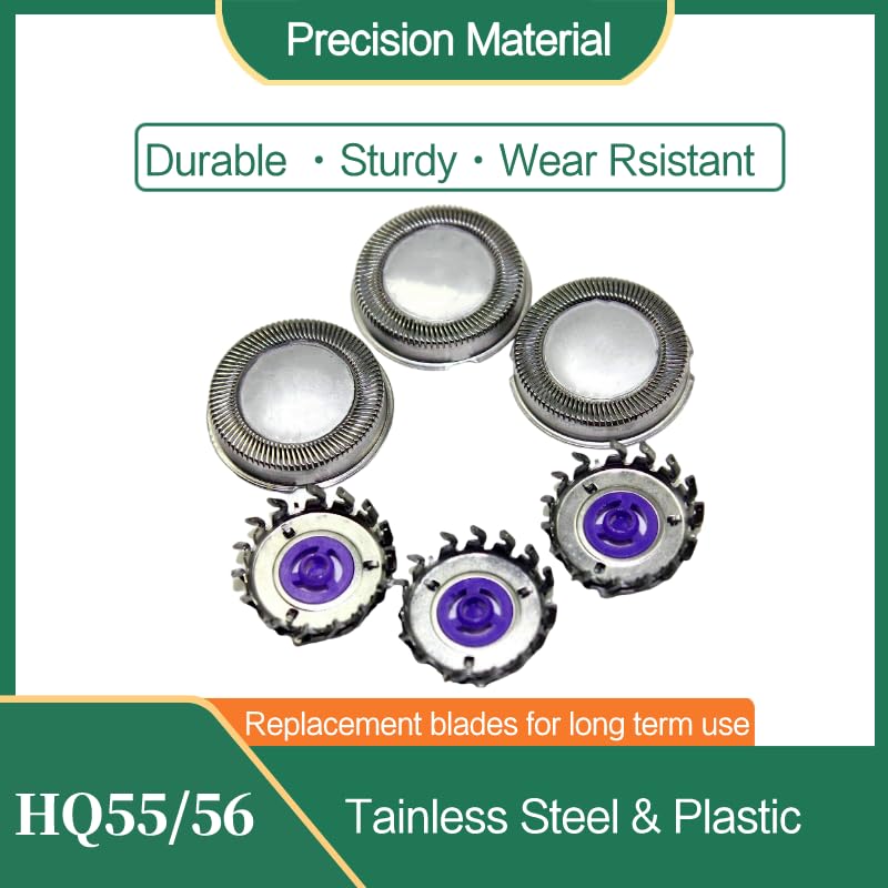 3 Pack HQ55 HQ56 Replacement Heads Fit for Norelco Shaver 5814XL 5825XL 5822XL 5821XL 7810XL 5803XL 5802XL 5801XL,Premium Replacement Blades for Men's Beauty and Personal Care BNVXR