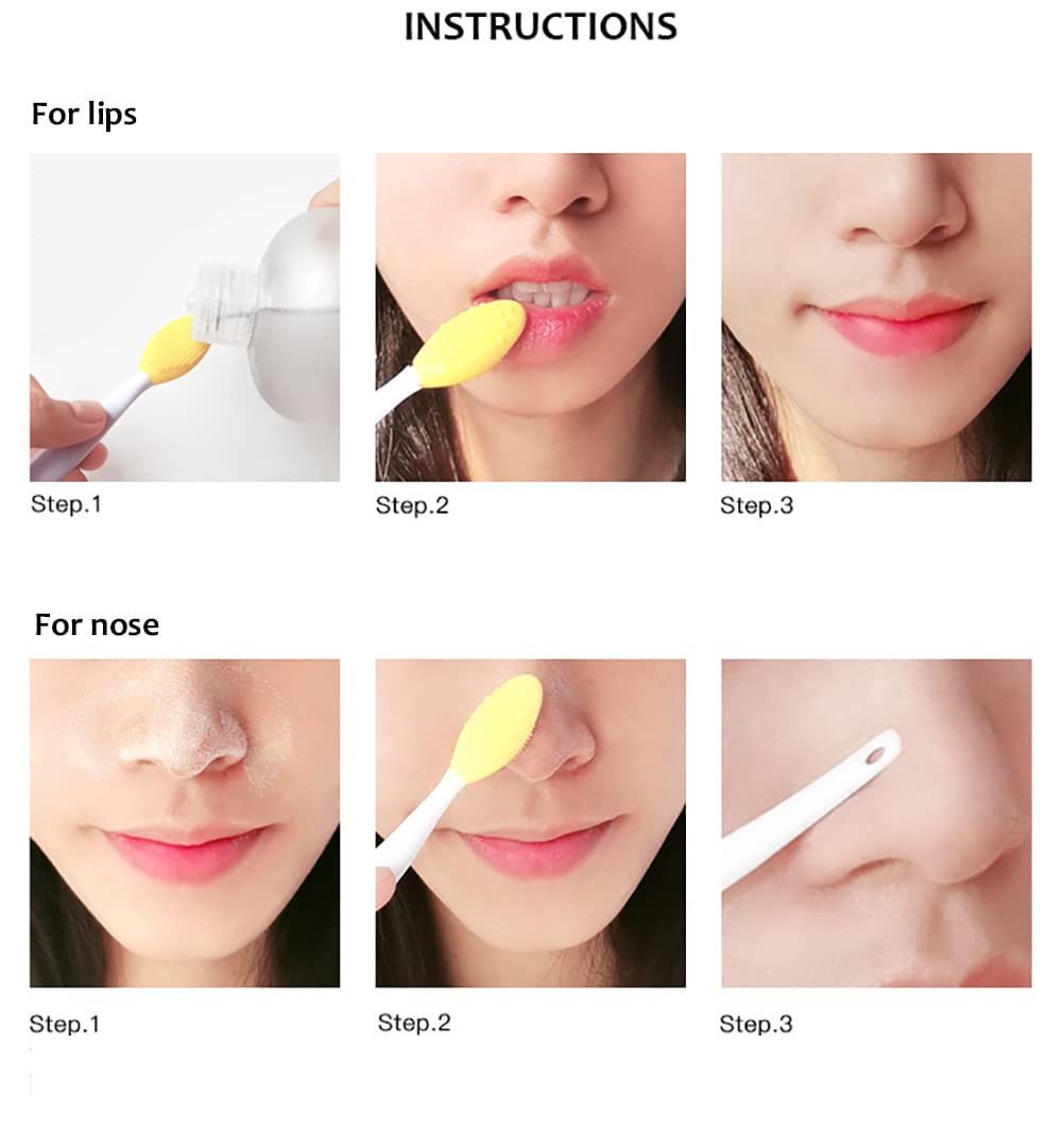 Doromy 18 Pack Silicone Exfoliating Lip Brush Exfoliator Soft Double-Sided Lip Brushes Lip Scrub Soft Cleaning Nose Brush Beauty Tool for Smoother